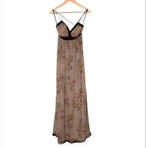 🌵Y2K Jessica Simpson Dusty Rose Mauve Floral Maxi Dress Size Small🌵